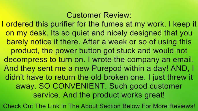 PurePod Home and Office Ion Air Purifier with Ozone Timer to Destroy Bad Odors - Negative Ionizer Air Purification with Activated Carbon Filter Cleans the Air of Bacteria, Viruses, Fungi, Pet Dander & More - Pearl White Review