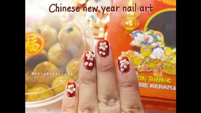 Flowers 3D Acrylic Nail Art Tutorial Video by Ester Herliana Nails [Chinese New Year]