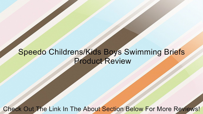 Speedo Childrens/Kids Boys Swimming Briefs Review