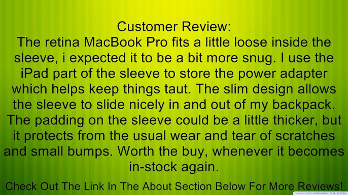 CaseCrown Neoprene Sleeve Case (Pink) for 13 Inch Macbook Air / Macbook Pro with Retina Display + Pocket for iPad 4 / iPad 3 Review