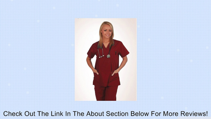 petite medical uniforms scrubs set (XL, BURGUNDY) Review