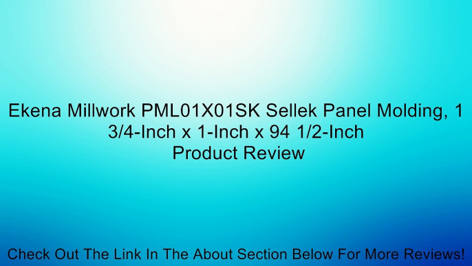 Ekena Millwork PML01X01SK Sellek Panel Molding, 1 3/4-Inch x 1-Inch x 94 1/2-Inch Review