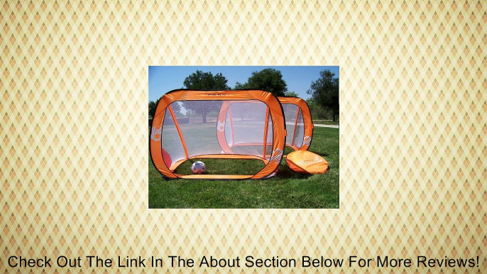 Two 6x4 Ft. Orange Pop up Foldable Soccer Goals, Portable W/carry Case, Durable Pass Soccer Goal Pair. Training Aid. Review