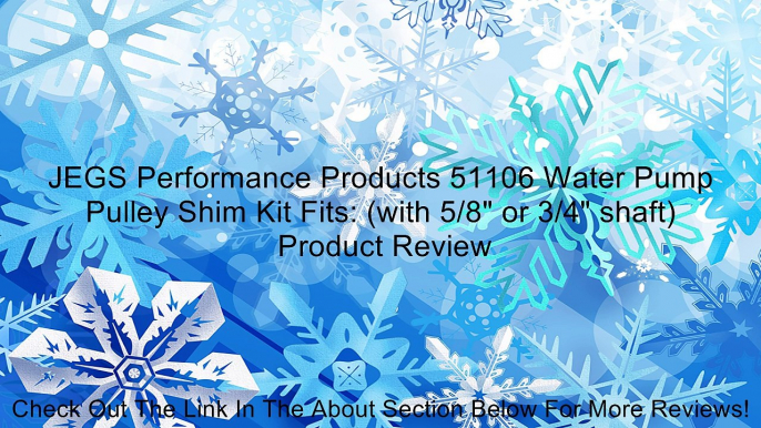 JEGS Performance Products 51106 Water Pump Pulley Shim Kit Fits: (with 5/8" or 3/4" shaft) Review