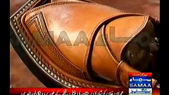 Shoemaker Making Another Peshawari Chappal For Imran Khan For Imran's Marriage with Reham Khan - Congrats Imran