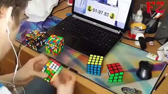 World's Fastest Rubik's Cube Solver-- 2x2 - 7x7 Rubik's Cube World Record 6.23.81 Sec