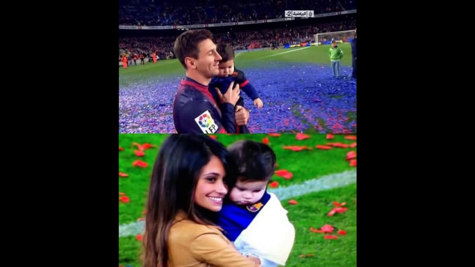 Lionel Messi Kissing His Son Thiago VIDEO.Barcelona vs Real Valladolid_ 19 05 13