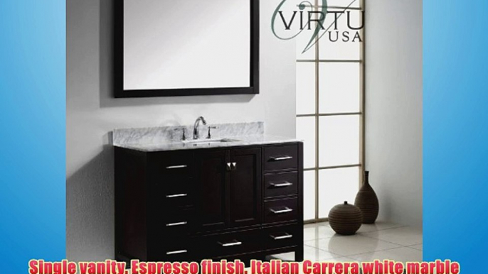 Virtu USA GS-50048-WMSQ-ES Caroline Avenue 48-Inch Bathroom Vanity with Double Square Sinks