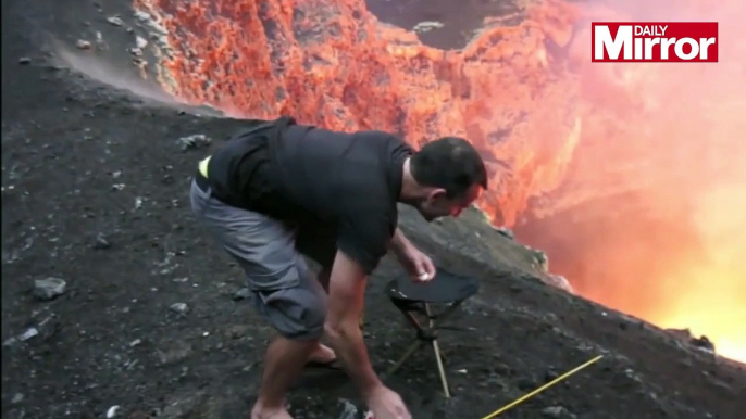 Brave or Stupid, Daredevil roasts marshmallow over VALCANO