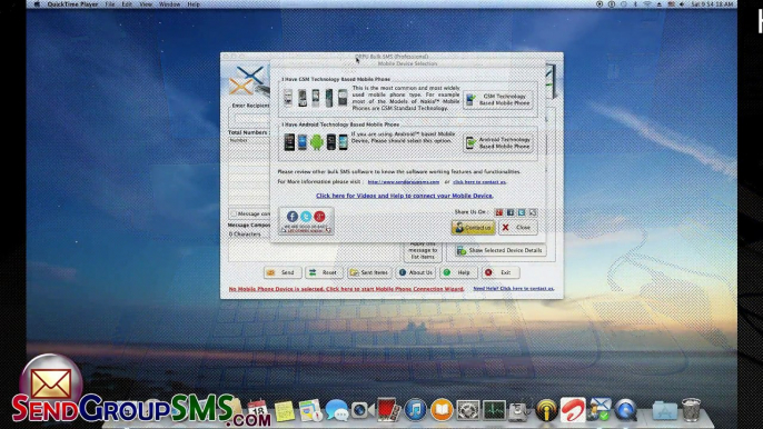 MAC & GSM Phone using to send SMS in bulk