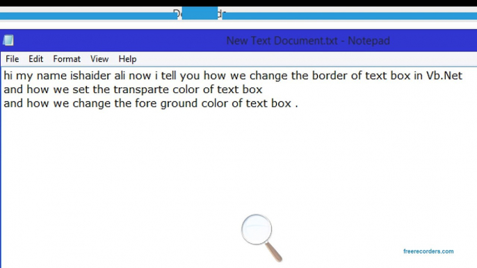 How we change Color of Text Box and Fore Ground Color