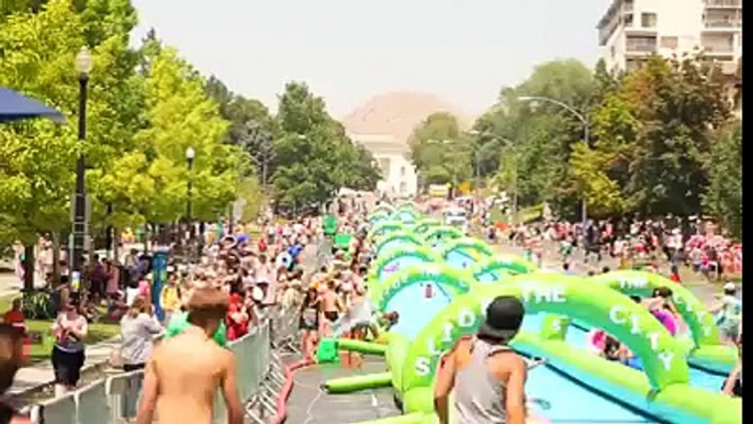 Slidethecity. Can you think of a long slope in your city that can do this