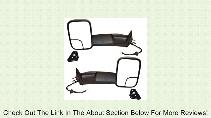 1998-2001 Dodge Ram 1500 & 1998-2002 Ram 2500, 3500 Full Size Pickup Truck Power With Heat Folding Black Textured Heated Tow Rear View Mirror Pair Set: Passenger AND Left Driver Side (Performance Towing Flip up Style) (1998 98 1999 99 2000 00 2001 01 2002