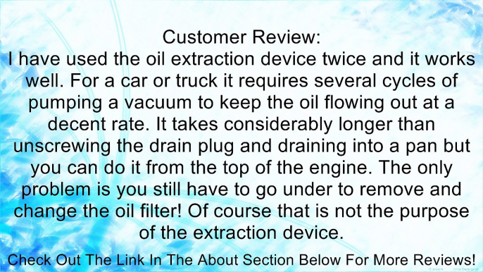 Oil Extractor - 6 liter Review