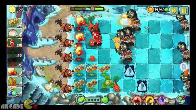 Plants vs Zombies 2  Frostbite Caves Day 9 Dodo Rider Zombies!