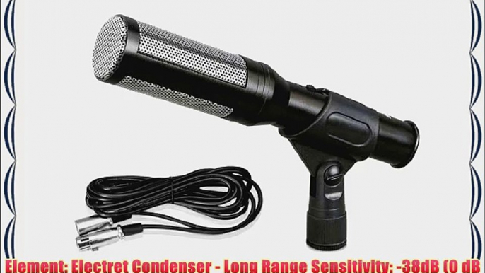 Pyle PDMIC35 Shotgun Microphone Electret Condenser Mic with 16 Foot XLR Cable Windscreen