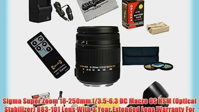 Sigma Super Zoom 18-250mm f/3.5-6.3 DC Macro OS HSM (Optical Stabilizer) 883-101 Lens With