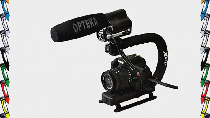 Opteka X-GRIP Action Stabilizing Handle with VM-100 Video Condenser Shotgun Microphone Kit