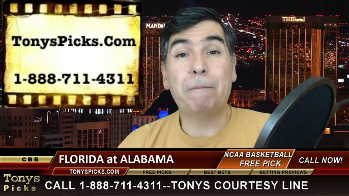 Alabama Crimson Tide vs. Florida Gators Free Pick Prediction NCAA College Basketball Odds Preview 1-27-2015