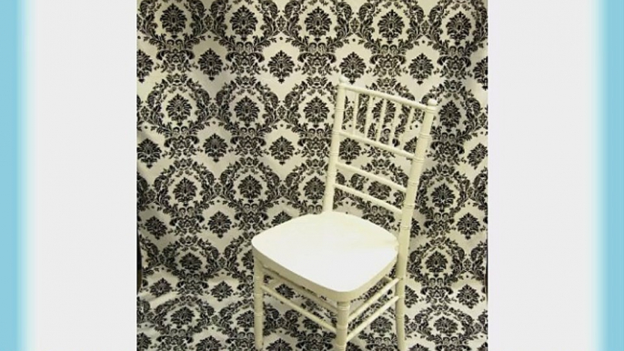 LA Linen Photography Background Damask Cloth Backdrop 5 by 9-Feet Black and White