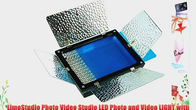 LimoStudio Photo Video Studio LED Photo and Video LIGHT with Barndoor and 4 Color Filters and