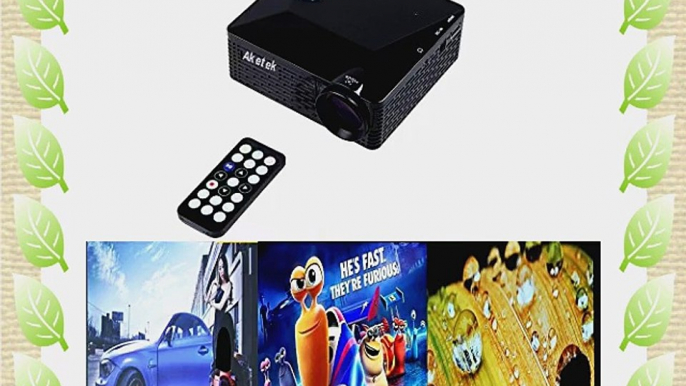 Aketek? Multimedia USB AV HDMI VGA Home Theater LED Digital Video Game Pico Mini Projector(Black)