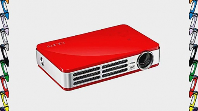 Vivitek Qumi Q5 500 Lumen WXGA HD 720p HDMI 3D-Ready Pocket DLP Projector with 4GB Memory (Red)