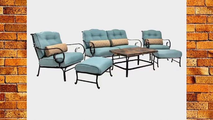 Hanover OCEANA6PC Oceana 6-Piece Outdoor Lounging Set Includes Sofa 2 Arm Chairs 2 Ottomans