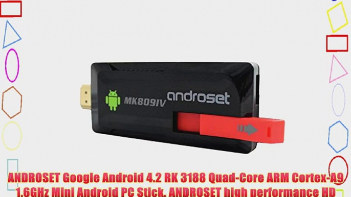 ANDROSET Mini Android PC 4.2 Quad Core Andriod Mini TV BOX Dongle Stick Android Media TV Player/