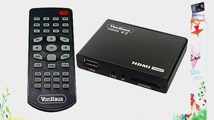 VonHaus 1080p HD TV Mini Media Player - 5.1 Surround Sound - MKV - Play any file from USB HDDs/Flashdrives/Memory