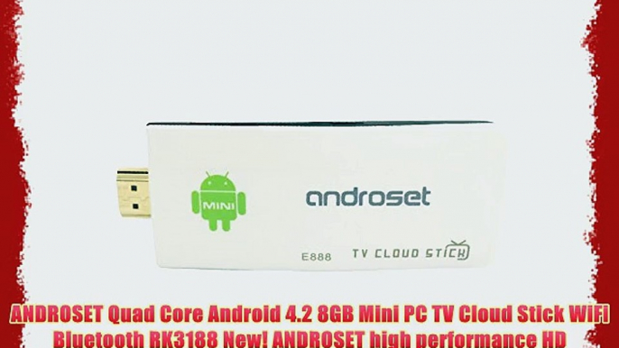 ANDROSET Quad-Core Android 4.2 Google TV Player Wi-Fi / HDMI (QUAD CORE E88 Android Cloud White)