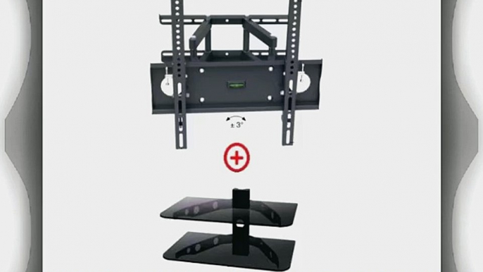 Mount World 1272-30 Articulating Full Motion Dual Arm Wall Mount Bracket with Bundle 2 Glass