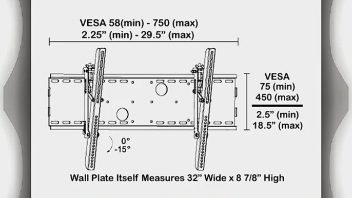 Black Adjustable Tilt/Tilting Wall Mount Bracket for Philips 52PFL5704D 52 Inch LCD HDTV TV