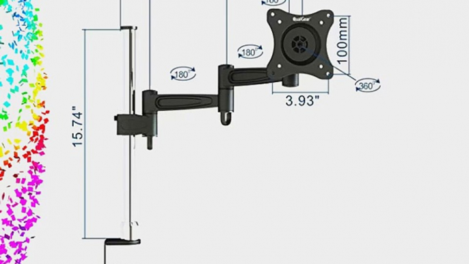 QualGear LCD-T13-27 3 Way Articulating Tilting Desk Mount for 13-Inch to 27-Inch Flatpanel