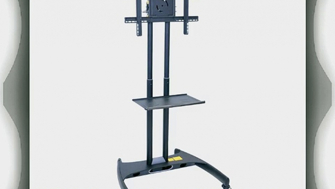 LUXOR FP2500 Adjustable Height LED/LCD Flat Panel Mount Cart with Shelf Gray