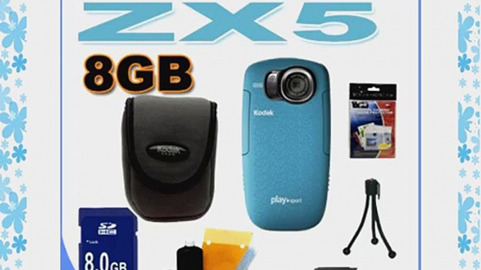 Kodak PlaySport (Zx5) HD Waterproof Pocket Video Camera - Aqua (2nd Generation) 8GB Accessory