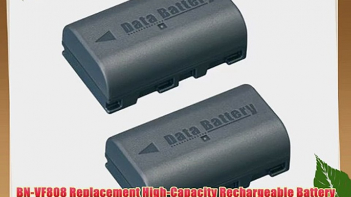 2-Pack BN-VF808 High-Capacity Replacement Batteries with Rapid Travel Charger for JVC GZ-MG175