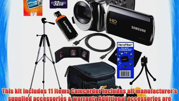 Samsung HMX-F90 Black Camcorder with 2.7 LCD Screen and HD Video Recording   10pc Bundle 32GB