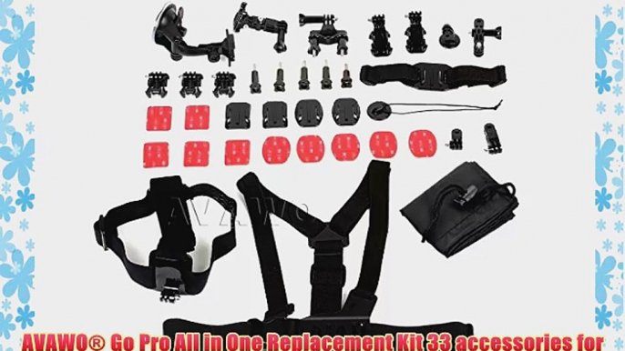 AVAWO? Go Pro All in One Replacement Kit 33 accessories for GoPro HERO3 GoPro HERO3GoPro HERO2