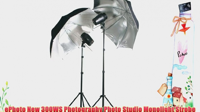 ePhoto New 300WS Photography Photo Studio Monolight Strobe Flash Lighting Light Kit - 2 Studio