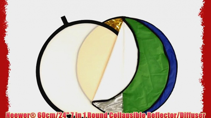 Neewer? 60cm/24 7 in 1 Round Collapsible Reflector/Diffuser Kit for Studio Lighting Photography