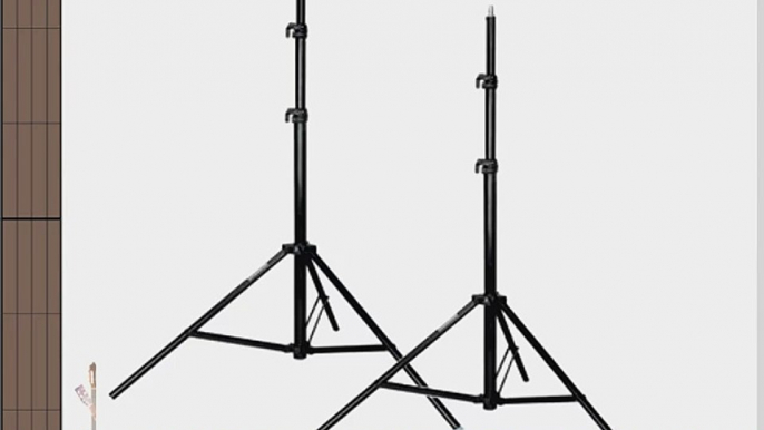 Opteka LS1000 10' Black Aluminum Adjustable Heavy Duty Light Stand with Case (2 Pack Kit) -