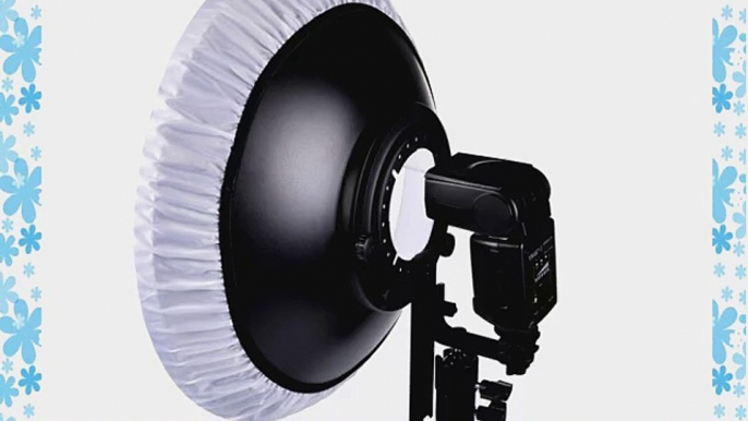 CowboyStudio 16 Speedlite Flash Beauty Dish Reflector Black White with Beauty Dish Mount