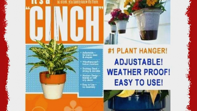 CINCH Adjustable Weather Proof Plant Pot Hanger (Stainless Steel) Holds Up to 25 lbs. (Set