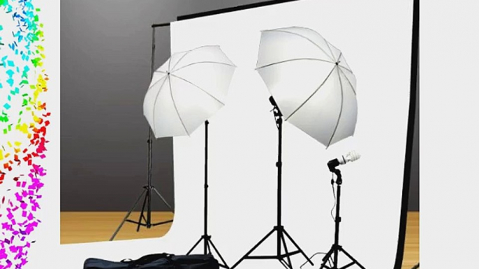 ePhoto Continuous Photography Video Studio Digital Lighting Kit 3 Point Lighting Kit with Muslin