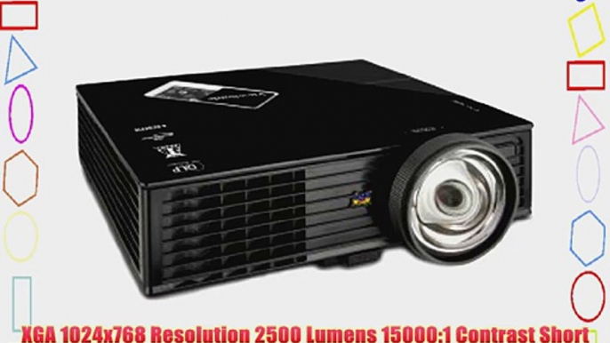 ViewSonic PJD6353S XGA 1024x768 DLP Projector 2500 ANSI Lumens 15000:1 Contrast Ratio - Black