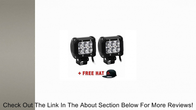 2x Arsenal 3" 18w + FREE HAT Light Bar LED Cree Spot Flood Combo Beam Off Road Fog Driving 4x4 Race baja racing truck 4X4 off road Light fog driving bar cree truck suv car tractor jeep dune buggy yamaha rhino polaris razor 660 700 rzr atv car race 6000k w