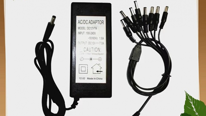 CCTV Surveillance Power Adapter (12V 7A)   1 to 8 Power Splitter for Security Cameras