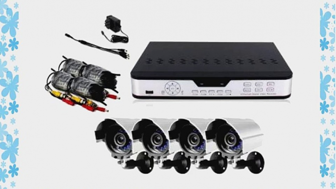 Zmodo PKD-DK0863-NHD 8 CH H.264 Surveillance DVR 4x Outdoor Night Vision Cameras w/ Bracket