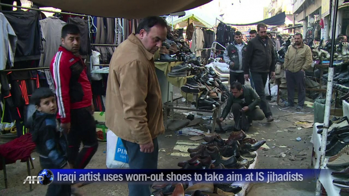 Iraqi artist aims kick at IS jihadists